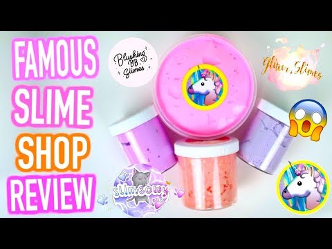 FAMOUS Slime Shop Review (Glitter Slimes, Slimeowy, Uniicorn Slime & more!) Video