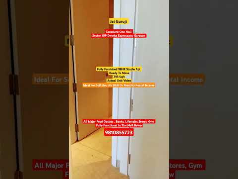 Conscient One Mall Fully Furnished 1BHK Ready To Move Sector109 Dwarka Expressway Gurgaon 9810855723