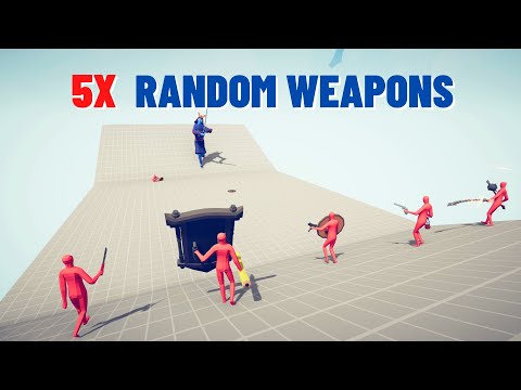 5x RANDOM WEAPONS UNITS vs EVERY UNIT - RANDOM WEAPONS MOD - Totally Accurate Battle Simulator TABS