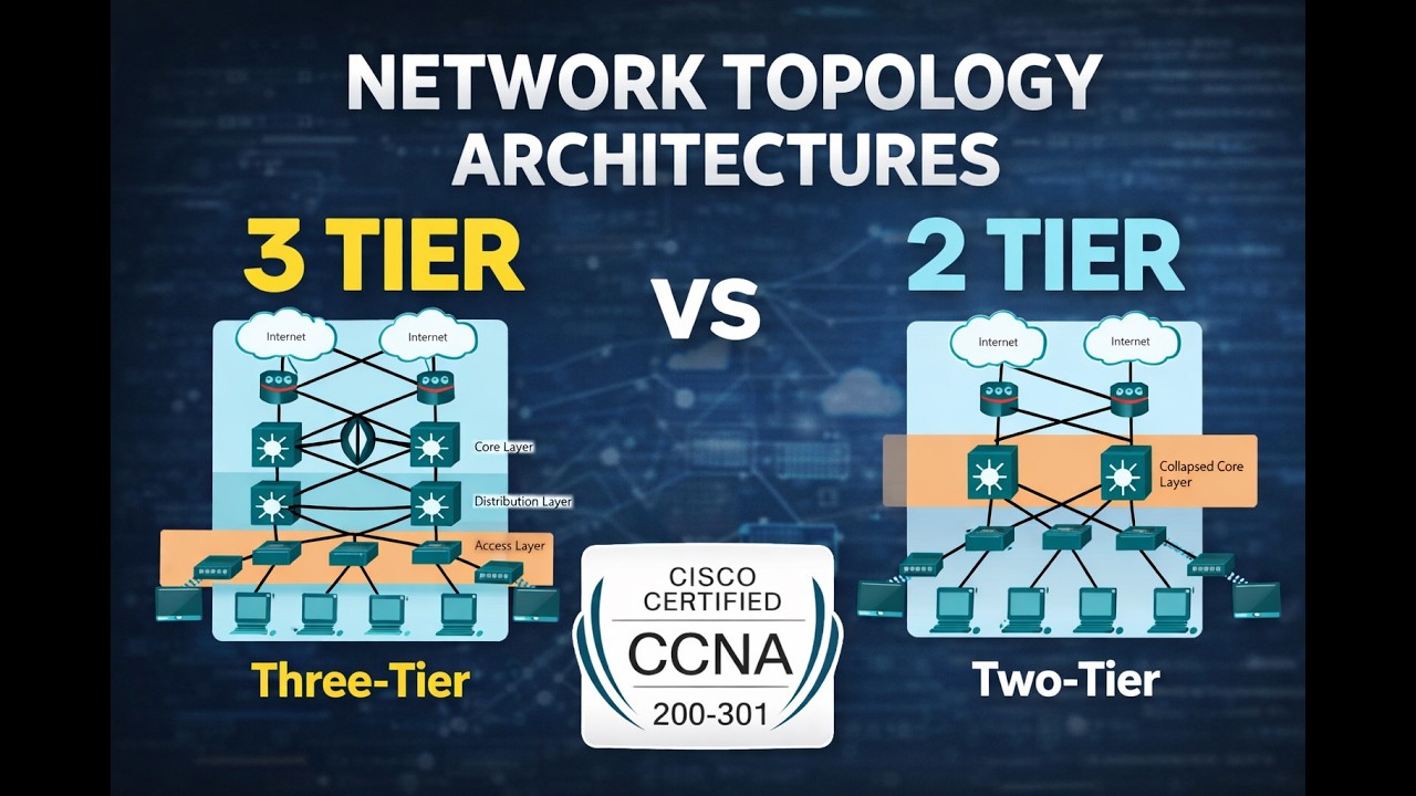 2 tier | 3 tier | collapsed core network architecture explained | Free CCNA 200-301 |