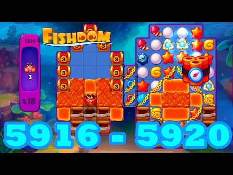 Fishdom Level 5916 - 5920 HD Walkthrough | 3 match puzzle | gameplay | android | 5917 | 5918 | 5919