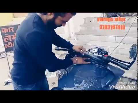 Royal Enfield vinyl wrapping butterfly blue| Bullet modification Video