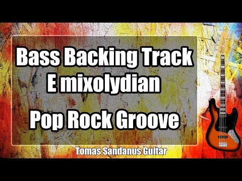 Bass Backing Track E mixolydian - Funky Pop Rock Groove - NO BASS | ST 44