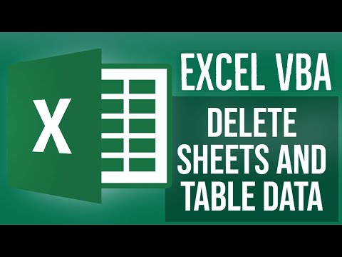 Excel VBA Tutorial for Beginners 18 - Delete Sheets and Table Data in MS Excel