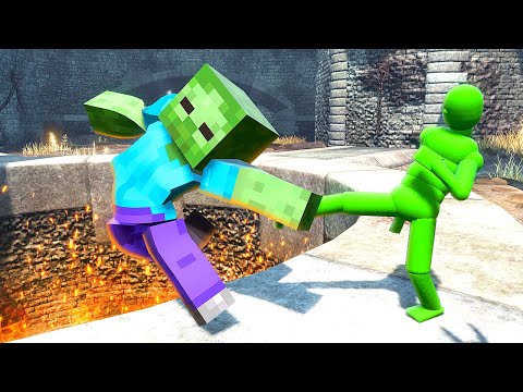 Kicking Minecraft Zombies Into the ABYSS - Overgrowth Mods Gameplay