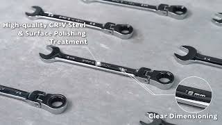 WORKPRO 22pcs Ratcheting Wrench Set Flex-Head Ratchet Combination