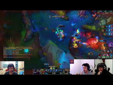 Esa, Brance, NickLink, Daenerysz e Yampi mostrando como se da um penta kill