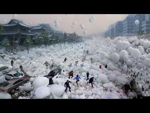 China in Chaos: Sudden Hailstorm and Flooding Slam Sichuan — Markets Destroyed, Farmlands Wiped Out