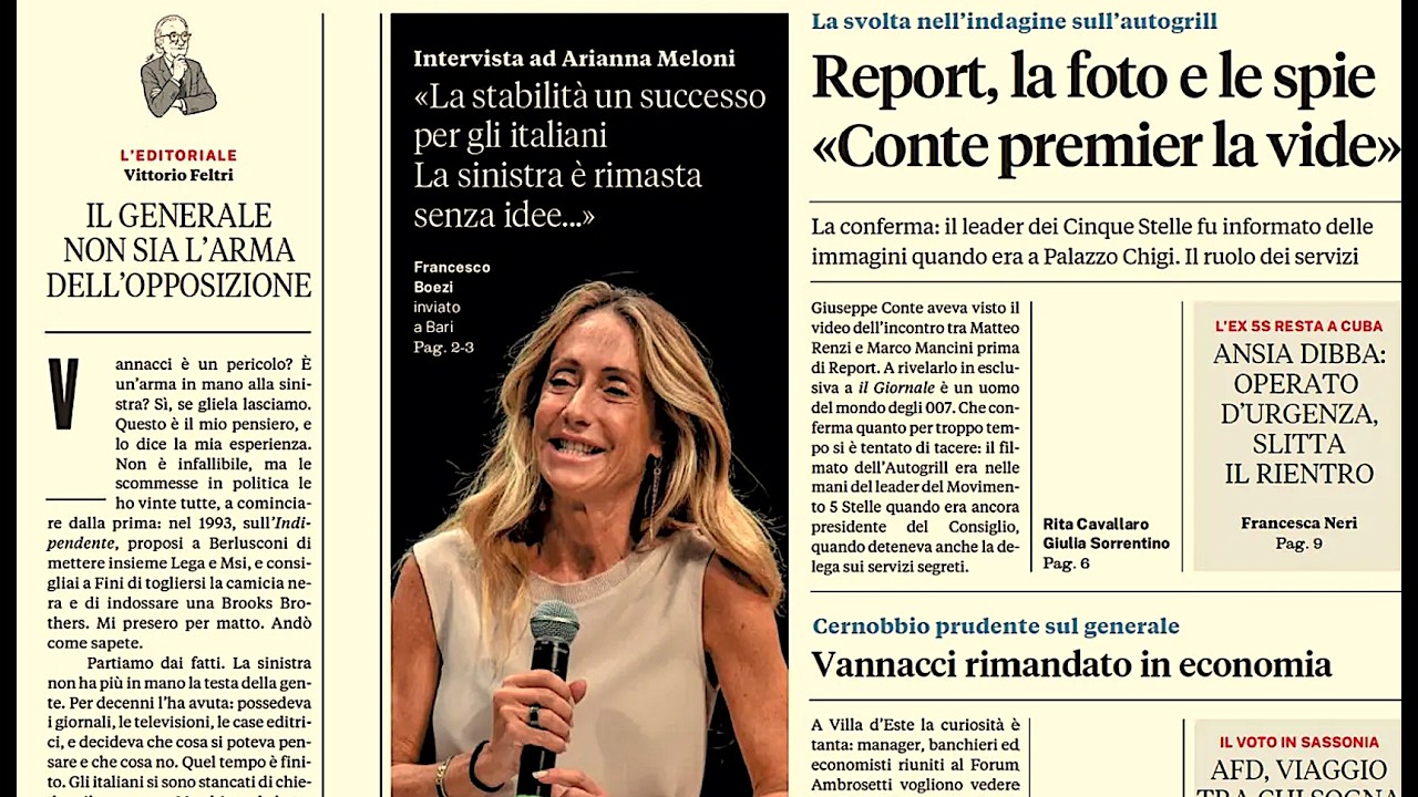RASSEGNA STAMPA 6 SETTEMBRE 2026. QUOTIDIANI NAZIONALI ITALIANI PRIME PAGINE DEI GIORNALI DI OGGI.