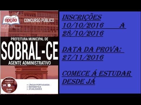 Apostila - AGENTE ADMINISTRATIVO - Concurso Sobral CE 2016