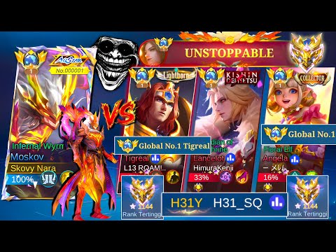 Rank Imo Emang Keras !! Ketemu Squad Global H31Y!! Top Global No.1 Hero Star 1100! Win? ~ MLBB
