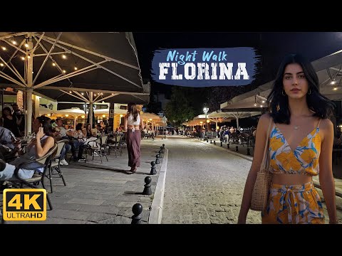 FLORINA, Greece (2025) *Nightlife* 【4K WALK TOUR】 🚶‍♂️ Ноќна прошетка низ Лерин, Грција
