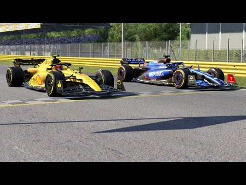 F1 Ferarri F1-75 Giallo Modena 2022 vs RSS Formula Hybrid 2022 at Monza Full Course