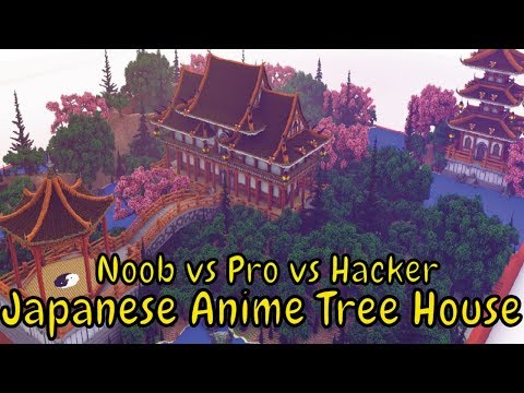 EPIC Minecraft Battle: NOOB vs PRO vs HACKER in Anime Tree House