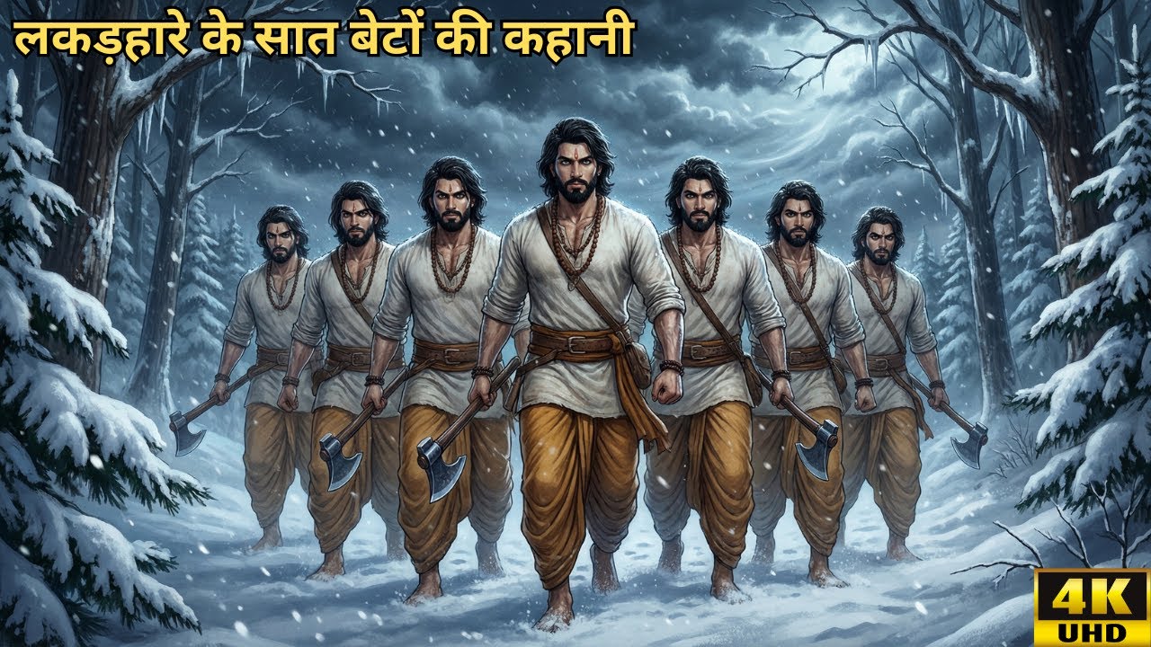लकड़हारे के सात बेटों की कहानी | बर्फीले तूफान की रात | Hindi Moral Story