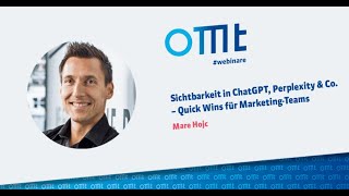 Sichtbarkeit in ChatGPT, Perplexity & Co. – Quick Wins für Marketing Teams (Mare Horjc)