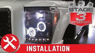 2011-2015 F-250 F-350 Super Duty Recon Smoked Projector Headlights Install