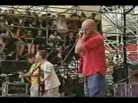 Michael Stipe  (R.E.M.)  Thom Yorke  ( Radiohead )   Singing:  Lucky     (1998)