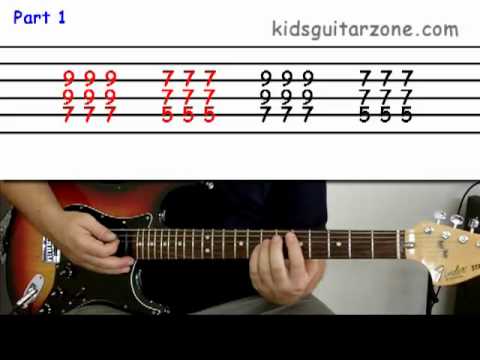 Guitar lesson 9 : Beginner -- How to play 'Beat it' using Power Chords