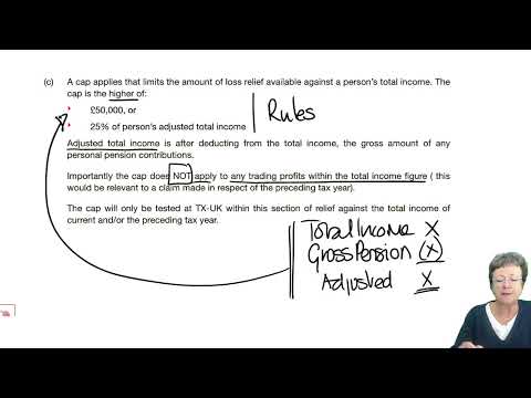 Tax Adjusted Trading Losses – Individuals (part 2) - ACCA Taxation (FA 2022) TX-UK lectures