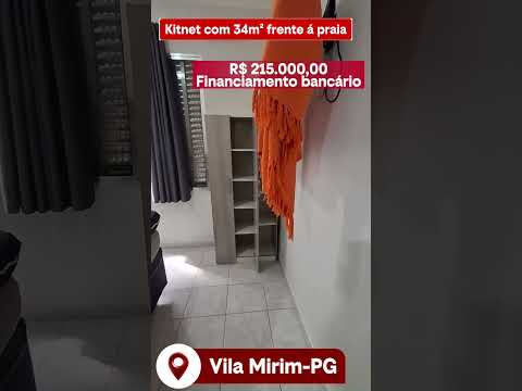 REF: KN0488 Kitnet à Venda com 34m² na Mirim Praia Grande, SP, frente á  praia