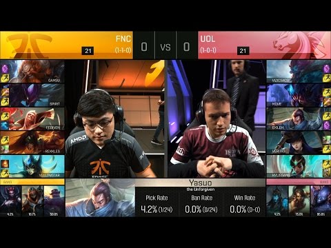 FNC vs UOL Game 1 Highlights - FNATIC vs UNICORNS OF LOVE EU LCS Week 2 Summer 2016