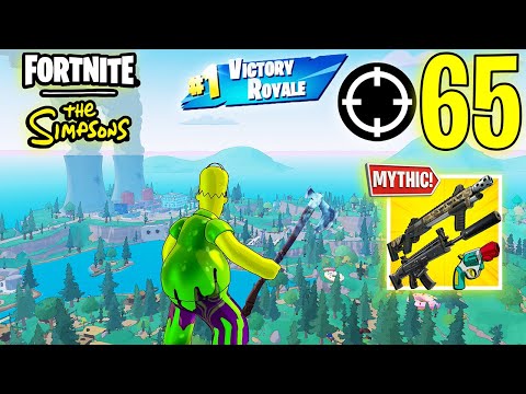 65 Elimination Solo Vs Squad Gameplay Wins (NEW! Fortnite Simpsons PS4 Controller)