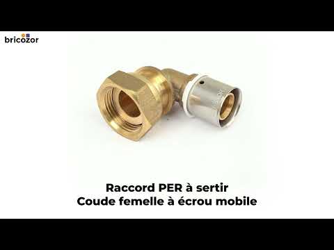 Raccord PER à sertir - Coude femelle à écrou mobile BOUTTÉ