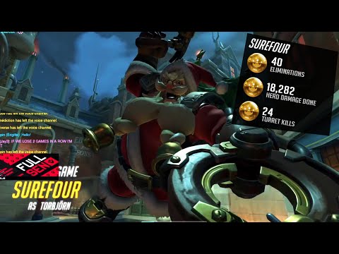Surefour Insane Torbjorn - 40 elims! POTG! [ Overwatch Season 29 Top 500 ]