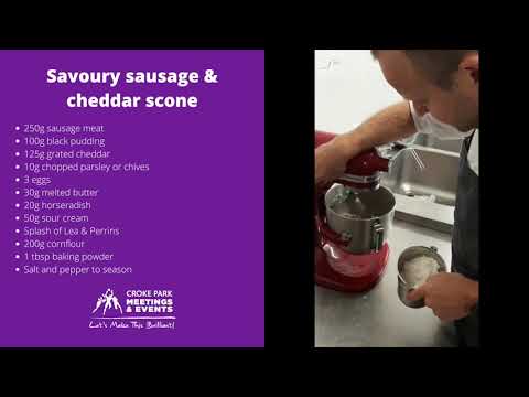 Chef Cian Irvine walks us through how to make savoury sausage and cheddar scones