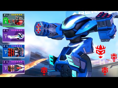 RIDER - Killshot with Missile Rack, Rocket Mortar 12, Arc Torrent 12 & Auto Cannon 4 - Mech Arena