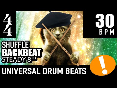Play Too! 4/4 Backbeat - Shuffle - Steady 8th [30 BPM] Universal Drum Beat Backing Track