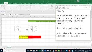 Ignore zeros and blanks during Count in Excel