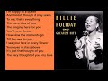 Billie Holiday   The very thought of you  lyrics