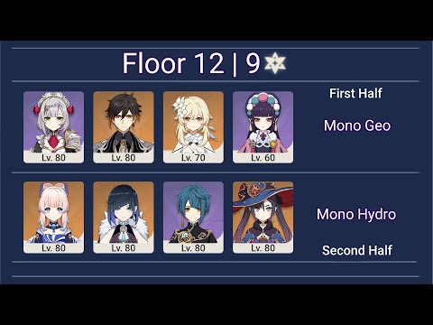 (2.7) Mono Geo + Mono Hydro | 2.7 Spiral Abyss Floor 12 9 Stars | Genshin Impact