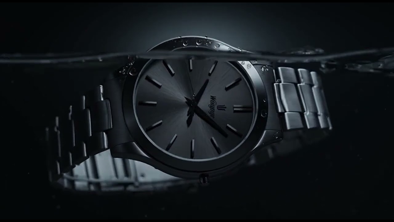 Black Solid Steel-Band Watch