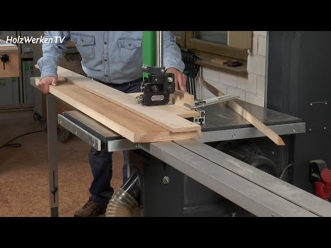 Das Winkelbrett: Ganz exakt Besäumen an Bandsäge und Tischkreissäge