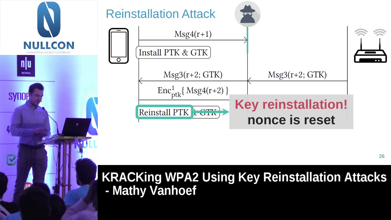 Nullcon Goa 2018:- KRACKing WPA2 Using Key Reinstallation Attacks