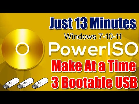 Create 3 Bootable USBs for Windows 7, 10, & 11 Simultaneously with PowerISO in Just 13 Minutes