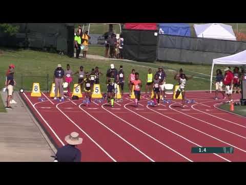 100m prelims heat 1 11-12 girls - 2019 USATF National Youth Outdoor Championships