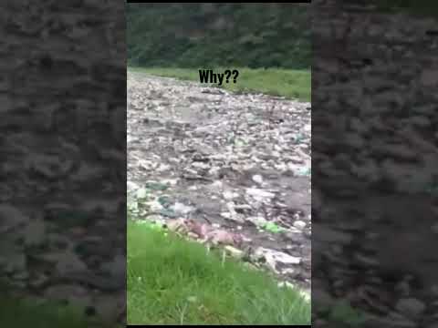 Garbage going down river! why? #shorts #pollution #river #garbage #earth #stoppollution #travel