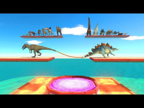Dinosaurs Battle Who Pulls Harder Over Space Portal - Animal Revolt Battle Simulator