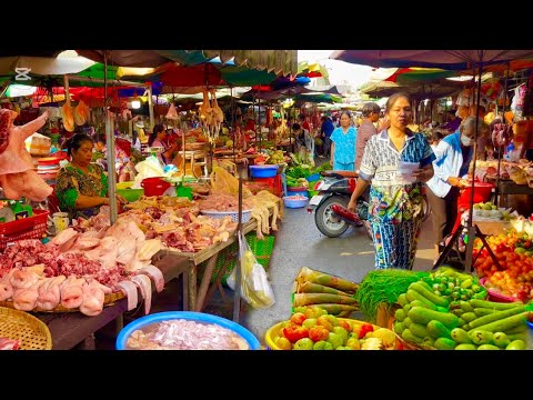 Amazing Market scene Two markets combined in one video, How To see Cambodian Traditional Market!