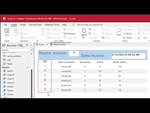 How to add row number or serial number in report Microsoft Access