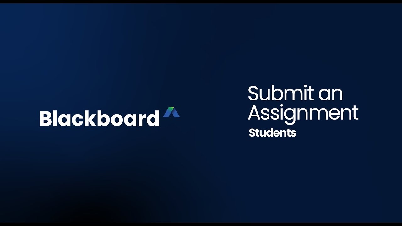 Submit an assignment in Blackboard - Students