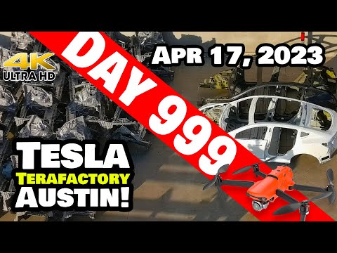 CRANKING OUT MODEL Ys AT GIGA TEXAS! - Tesla Gigafactory Austin 4K  Day 999 - 4/17/23 - Tesla Texas