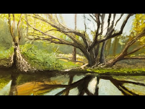 Proceso de pintura de paisaje al óleo en San Esteban, Córdoba 