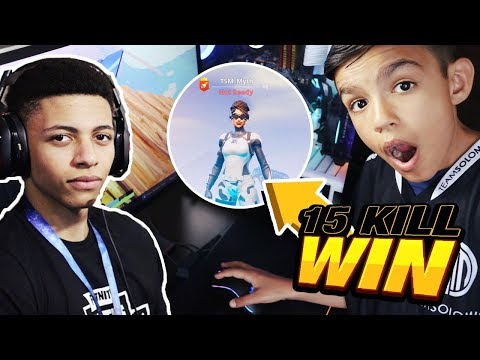 Little Brother Plays On TSM MYTH'S Fortnite Account And Drops 15 Kills!