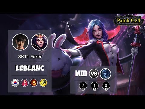 FAKER LeBlanc MID VS Lissandra | LOL | S9 KR Challenger - Full Gameplay