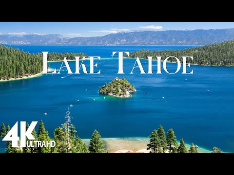 FLYING OVER LAKE TAHOE  (4K UHD) Nature Relaxation Film - Relaxing Piano Music - Natural Landscape
